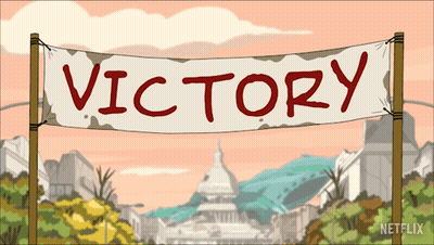 Victory Sign Hanging From Pole GIF