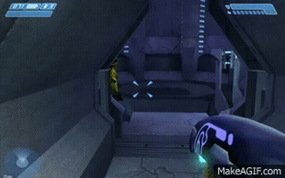 Video Game Being Played With Man Holding Lightsaber