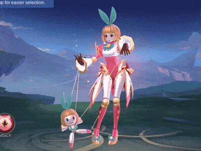 Video Game Bunny Girl Holding Doll On Leash GIF