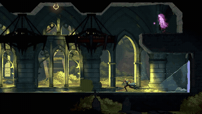 Video Game Castle With Arches And Waterfall GIF