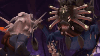 Video Game Character Attacked By Monster Saying Die GIF