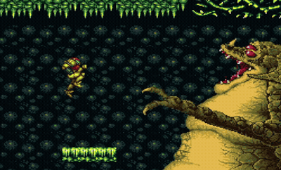 Video Game Character Attacked By Monster Shark Armor GIF