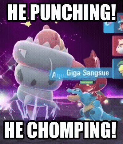 Video Game Character Being Punched Says He Punching He Chomping GIF