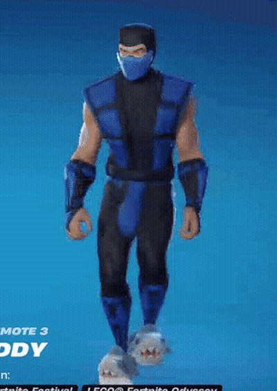 Video Game Character Dancing In Blue And Black GIF
