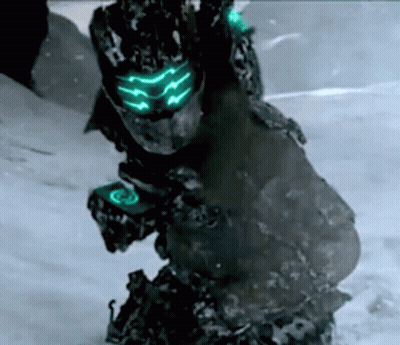 Video Game Character Dancing In Helmet And Armor On Blue Background GIF
