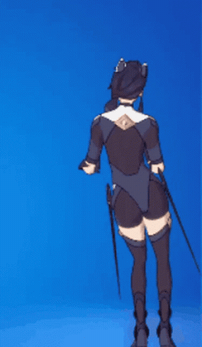 Video Game Character Dancing On Blue Background GIF