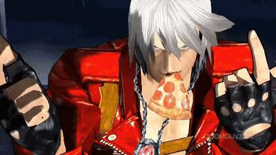 Video Game Character Eating Pizza GIF