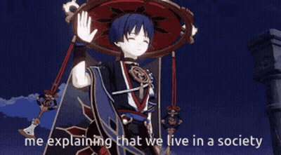 Video Game Character Explaining We Live In A Society GIF