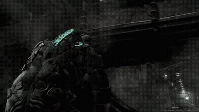 Video Game Character Fighting Monster In Dark Room GIF
