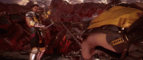 Video Game Character Fighting With Sword And Chain GIF