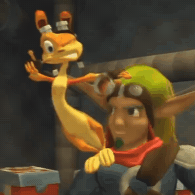 Video Game Character Holding Cartoon Character GIF