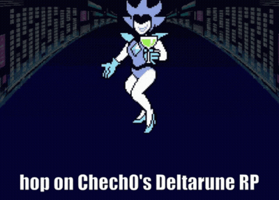Video Game Character Holding Glass With Hop On Checho's Deltarune RP GIF