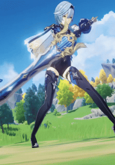Video Game Character Holding Large Sword GIF