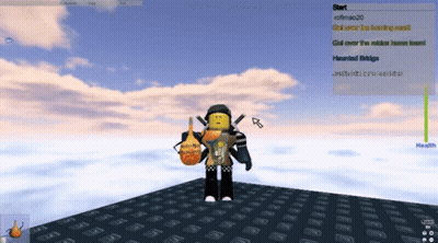 Video Game Character Holding Pumpkin Says Start GIF