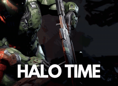 Video Game Character Holding Rifle Halo Time GIF