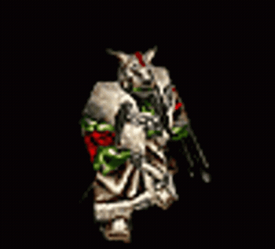 Video Game Character Holding Sword And Shield GIF