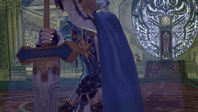 Video Game Character Holding Sword Saying Aquila GIF