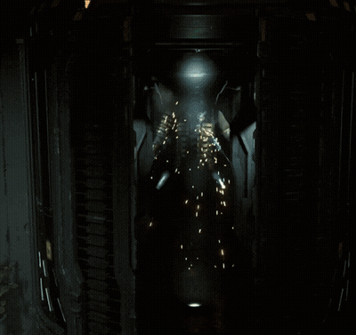 Video Game Character In Dark Room With Wall Light GIF
