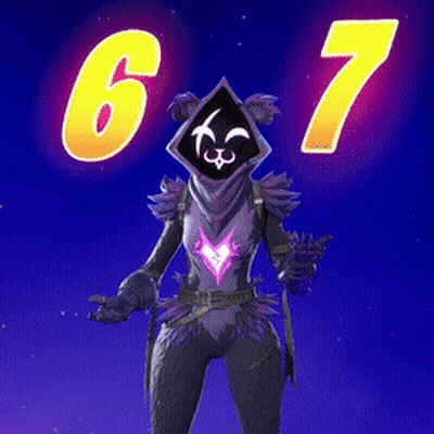 Video Game Character In Front Of Glowing Number 67 GIF
