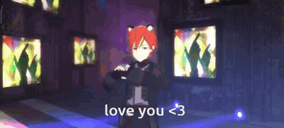 Video Game Character In Front Of Love You <3 Wall GIF
