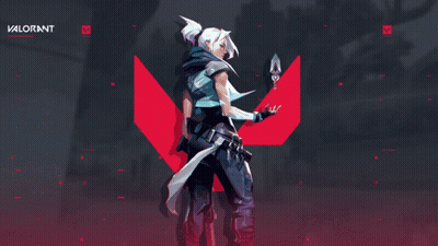 Video Game Character In Front Of Valorant Background GIF