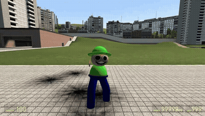 Video Game Character in Green Hat and Blue Pants