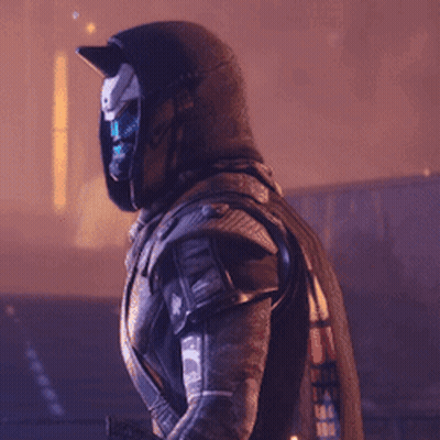 Video Game Character In Hooded Cape And Mask GIF