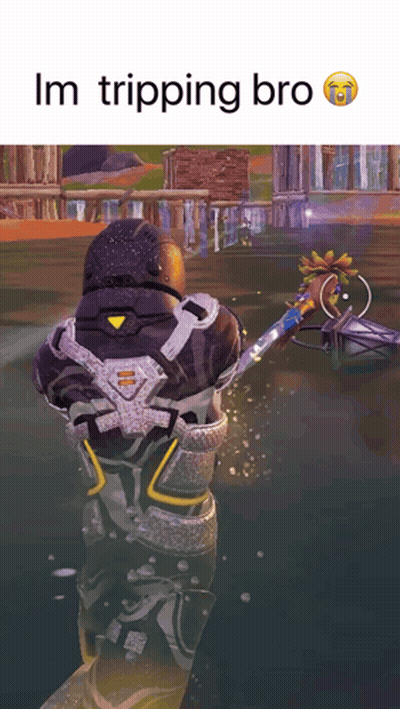 Video Game Character In Water Saying Im Tripping Bro GIF