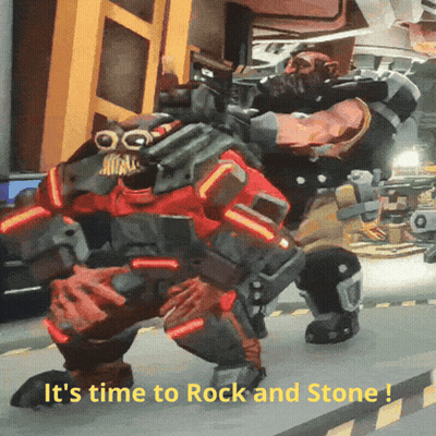 Video Game Character It's Time To Rock And Stone GIF