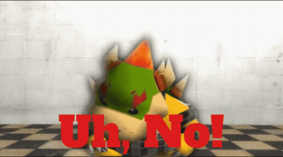 Video Game Character Laying Checkered Floor Says Uh No GIF
