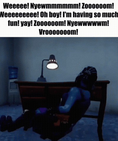 Video Game Character Laying On Desk GIF