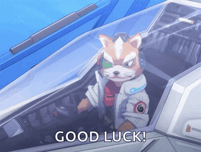 Video Game Character Saying Good Luck In Plane Cockpit GIF