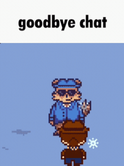 Video Game Character Saying Goodbye Chat Another Looking On GIF