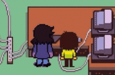 Video Game Character Saying Hello Chat To Monster GIF