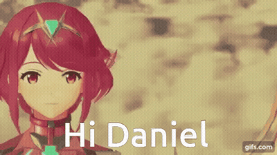 Video Game Character Saying Hi Daniel In Desert GIF