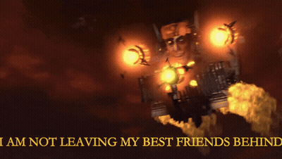 Video Game Character Saying I Am Not Leaving My Best Friends Behind GIF