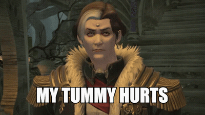 Video Game Character Saying My Tummy Hurts GIF