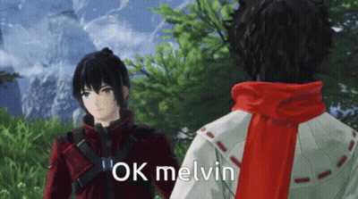 Video Game Character Saying Ok Melvin In Front Of Mountain GIF