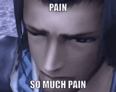Video Game Character Saying Pain So Much Pain GIF
