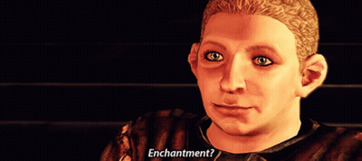 Video Game Character Says Enchantment In Dark Room GIF