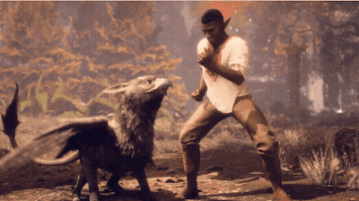Video Game Character Says Enchantment In Dark Room GIF