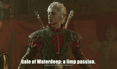 Video Game Character Says Gale Of Waterdeep A Limp Passion GIF