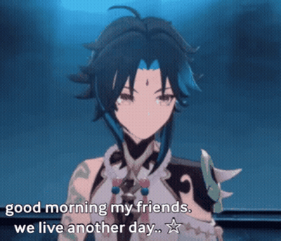 Video Game Character Says Good Morning My Friends We Live Another Day GIF