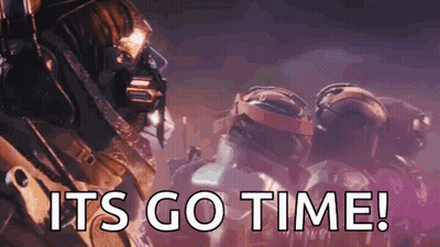 Video Game Character Says It's Go Time With Soldiers GIF