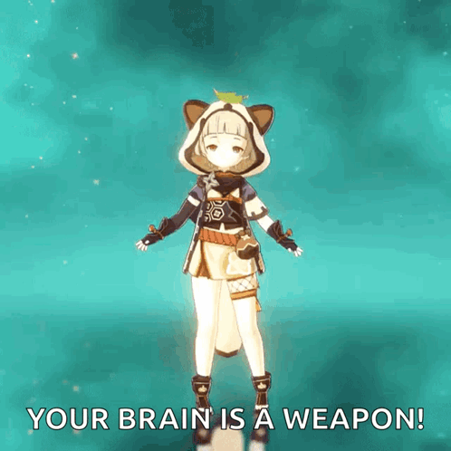 Video Game Character Says Your Brain Is A Weapon GIF