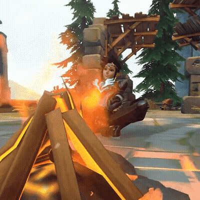 Video Game Character Sitting Around Fire Pit GIF