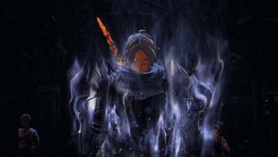 Video Game Character Sparks From Chest GIF