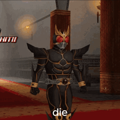 Video Game Character Standing In Front Of Hit! Sign GIF