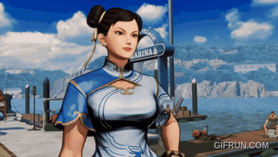 Video Game Character Standing In Front Of Marina Sign GIF