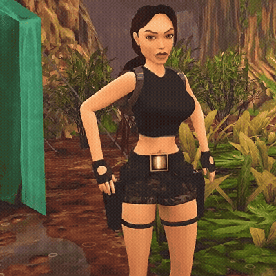 Video Game Character Standing In Jungle GIF